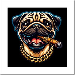 The Dog Lif Pug Cigar Posters and Art